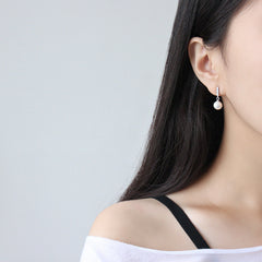 S925 pure silver simple micro inlaid diamond vertical diamond pearl women's earrings earrings student silver jewelry