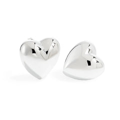 Women Romantic Jewelry Gift 925 Sterling Silver Electroforming Big Heart Star Design Honeymoon Statement Stud Earrings