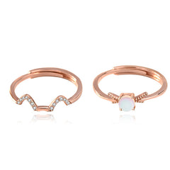 Cute Natural Moonstone CZ Animal Cat 925 Sterling Silver Adjustable Stacker Ring