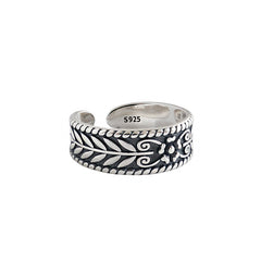 Vintage Olive Leaves New 925 Sterling Silver Adjustable Ring
