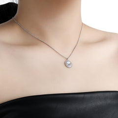 Anniversary Oval Butterfly Oval Signet 925 Sterling Silver Necklace