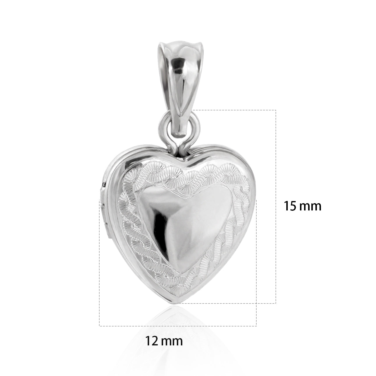 Friend's Twisted Pattern Heart 925 Sterling Silver Locket Necklace Pendant