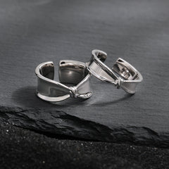 Girl Fashion Bow-knot 925 Sterling Silver Adjustable Ring