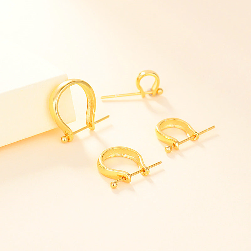 Simple Letter U Shape 925 Sterling Silver DIY Bail