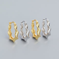 Fashion Twisted Big Circle 925 Sterling Silver Hoop Earrings