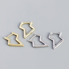 Fashion Hollow  Lighting 925 Sterling Silver Hoop Earrings