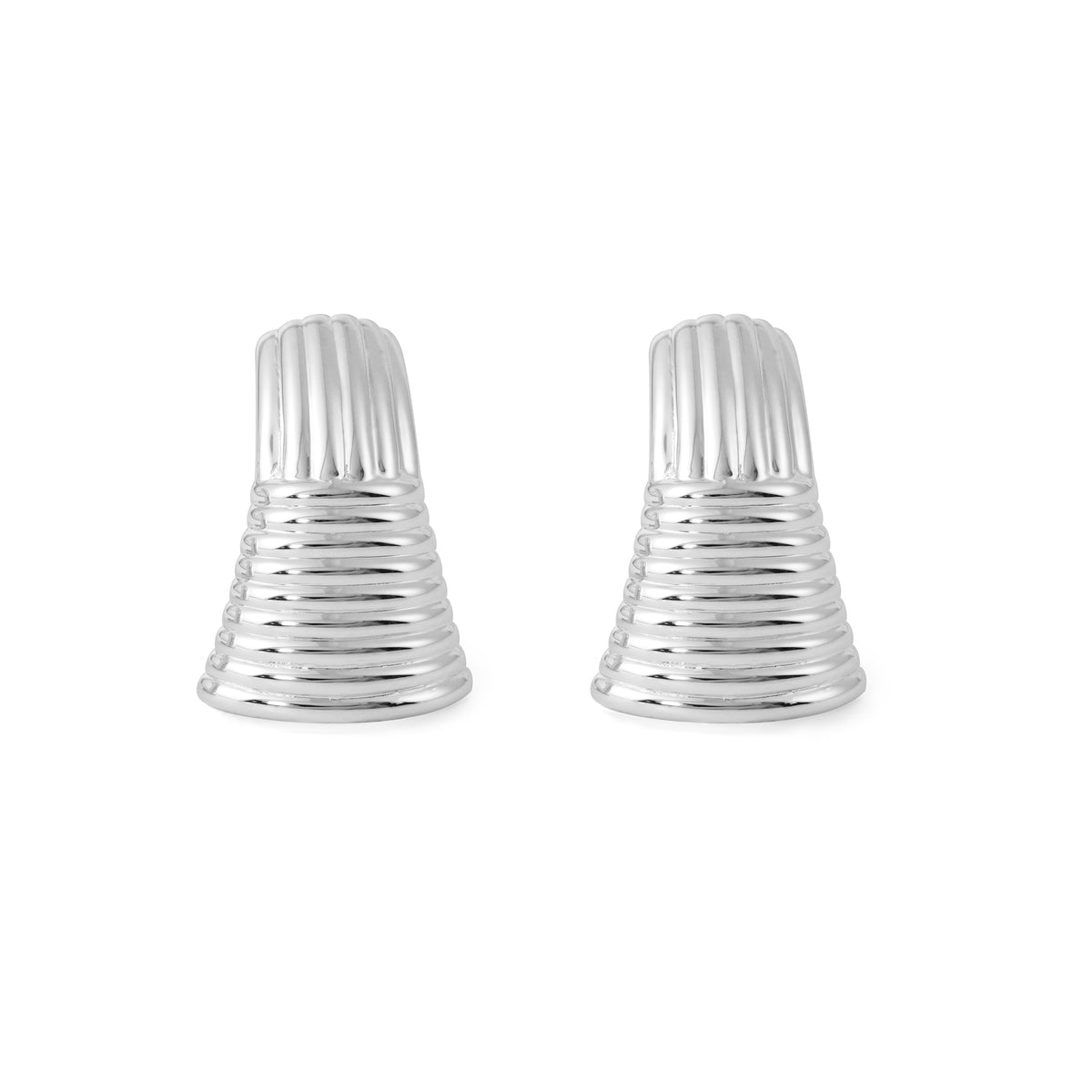 Exaggerated Chunky Electroforming Hollow Large Statement  Fashion Jewelry Geometry 999 Sterling Silver Stud Earrings