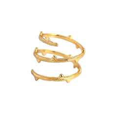 Fashion Triple Layers Branch 925 Sterling Silver Adjustable Ring