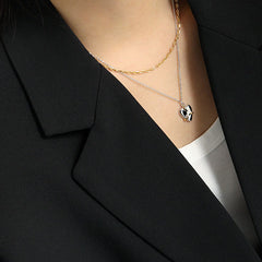 Minimalist Embrace Heart 925 Sterling Silver Necklace