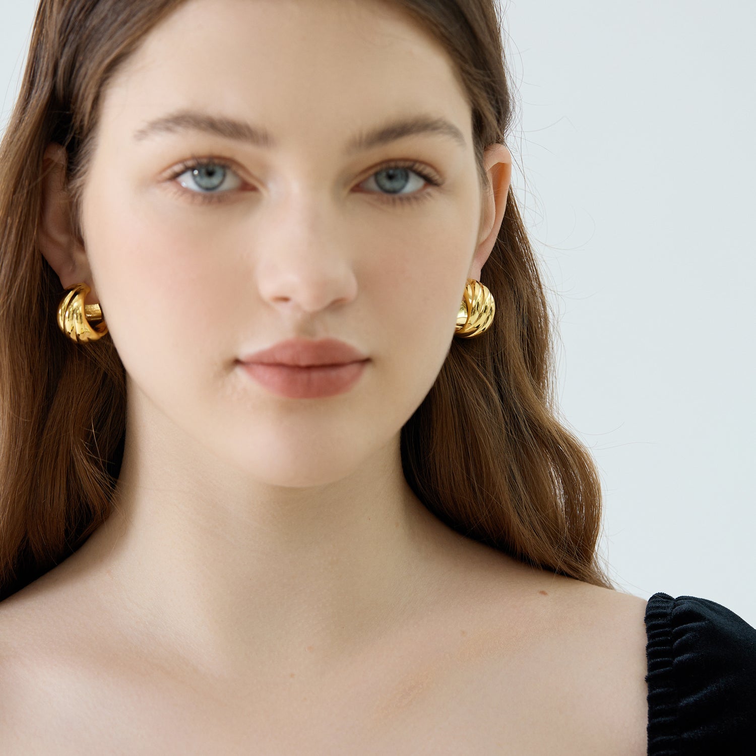 925 Sterling Silver Electroforming Chunky Geometric Statement Hoops Lightweight Twisted Earrings