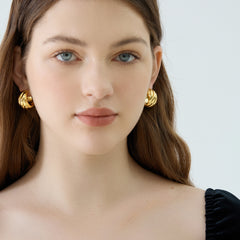 925 Sterling Silver Electroforming Chunky Geometric Statement Hoops Lightweight Twisted Earrings