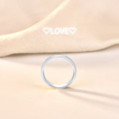 Anniversary Heart Love Letters Projection 925 Sterling Silver Ring