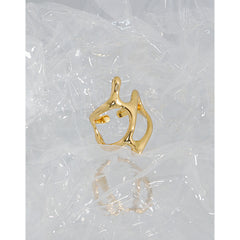 Hollow Irregular Geometry 925 Sterling Silver Adjustable Ring