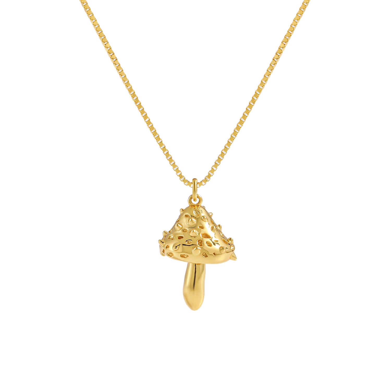 Fine Jewelry For Women Friend's Irregular Rivet Mushroom 925 Sterling Silver Trendy Hypoallergenic Necklace