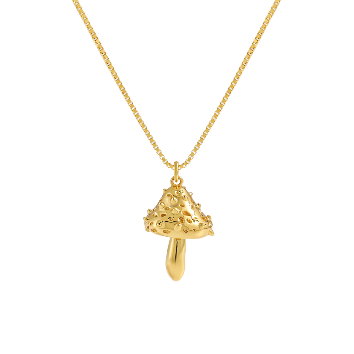 Fine Jewelry For Women Friend's Irregular Rivet Mushroom 925 Sterling Silver Trendy Hypoallergenic Necklace