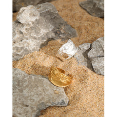 Fashion Moon Shines On The Sea 925 Sterling Silver Adjustable Ring