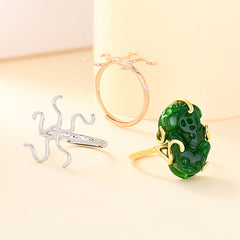 Fashion Claw 925 Sterling Silver Ring Setting for Oval Gemstone