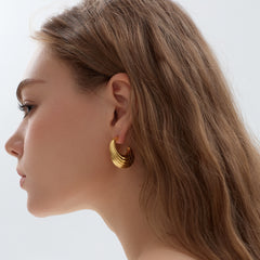 Fashion Jewelry Chunky Electroforming Irregular Pattern 999 Sterling Silver Large Statement Hoop Earrings