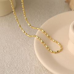 Holiday Oval Beads Geometry 925 Sterling Silver Choker Necklace