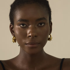 Women Daily Fashion Timeless 999 Pure Silver Huge Classic U Shape Rivet Electroforming Chunky Hoop Earrings