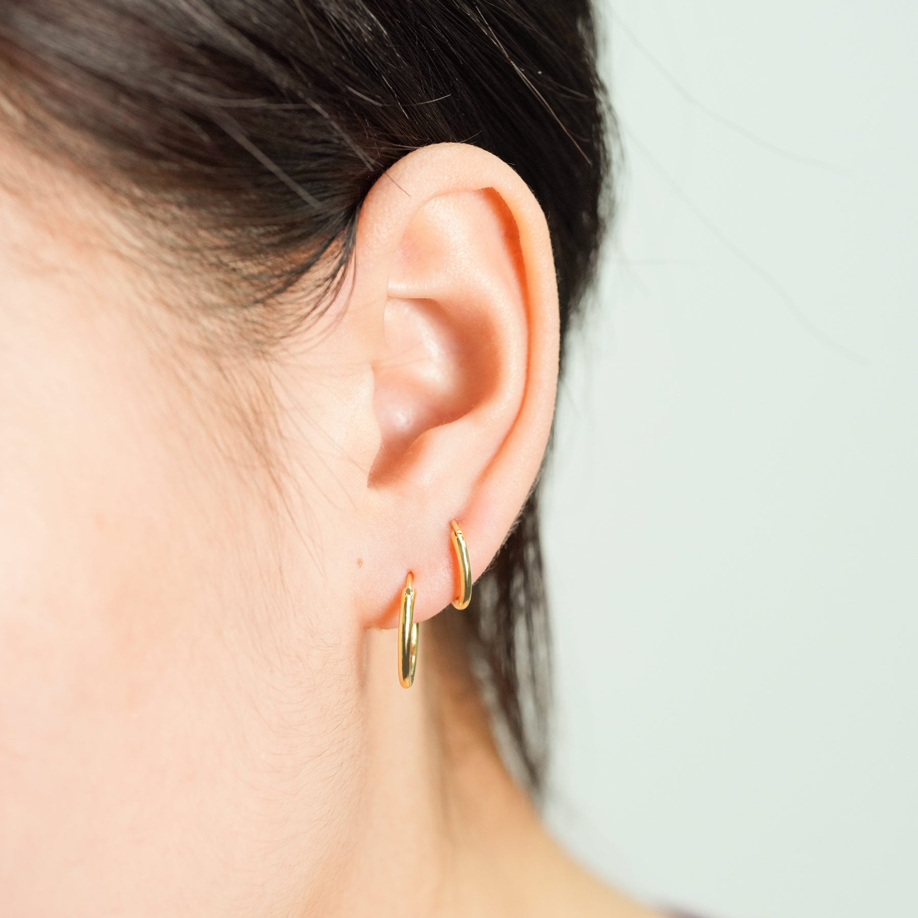 Minimalism Small Circles 925 Sterling Silver Hoop Earrings