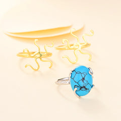 Fashion Claw 925 Sterling Silver Ring Setting for Oval Gemstone