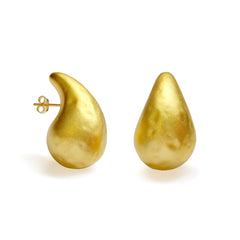 Party Large Irregular Textured Water Drop 999 Sterling Silver Statement Designer Jewelry Stud Earrings for Women
