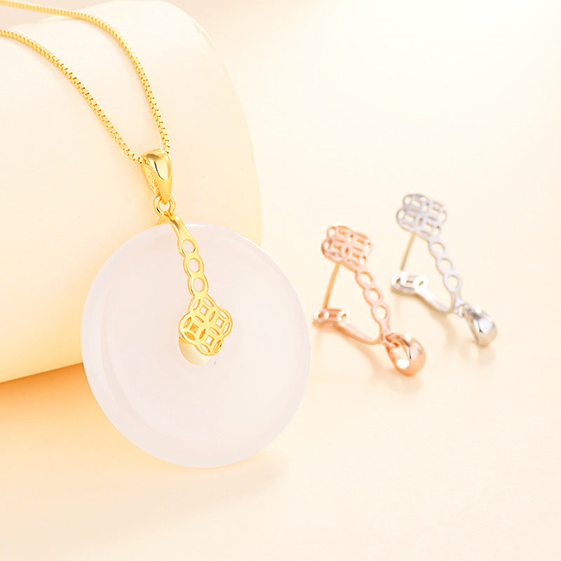 Fashion Chinese Fu Hollow 925 Sterling Silver DIY Bail