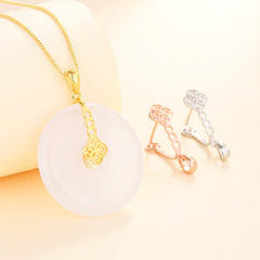 Fashion Chinese Fu Hollow 925 Sterling Silver DIY Bail