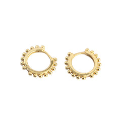 Geometry Mini Beads Border 925 Sterling Silver Hoop Earrings