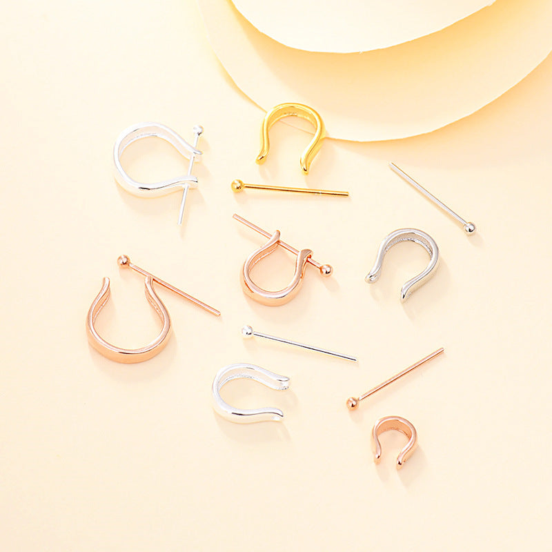 Simple Letter U Shape 925 Sterling Silver DIY Bail
