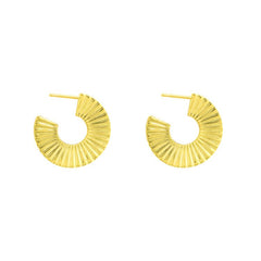 Women Sector Circle 925 Sterling Silver Hoop Earrings