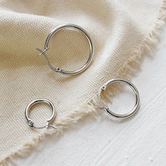 simple and personalized geometric hollow circular rings S925 pure silver earrings