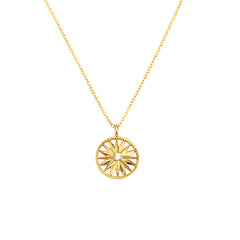 Holiday CZ Sunshine Awn Star 925 Sterling Silver Necklace