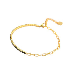 Classic Round-Cut 925 Sterling Silver CZ Gemstone Tennis Bracelet