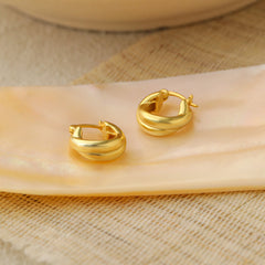 Classic Double Layers Cross 925 Sterling Silver Hoop Earrings