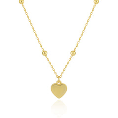 Girl Gift Simple Smoot Heart 925 Sterling Silver Necklace