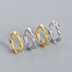 Holiday Twisted Circle 925 Sterling Silver Huggie Hoop Earrings