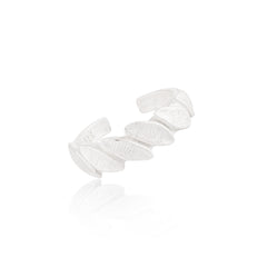 Party Irregular Leaves 925 Sterling Silver Adjustable Ring