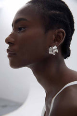 Chunky Electroforming Classic Geometry Large Bold Look Exaggerated Jewelry Extra Large Cross S999 Sterling Silver Statement Earrings