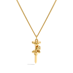 Modern Skull Head Nail 925 Sterling Silver Necklace