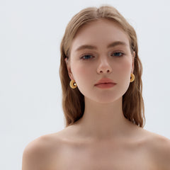 Electroforming Fashion Irrgular Strip Pattern Large Light Bold Look Exaggerated Jewelry 999 Sterling Silver Hoop  Earrings