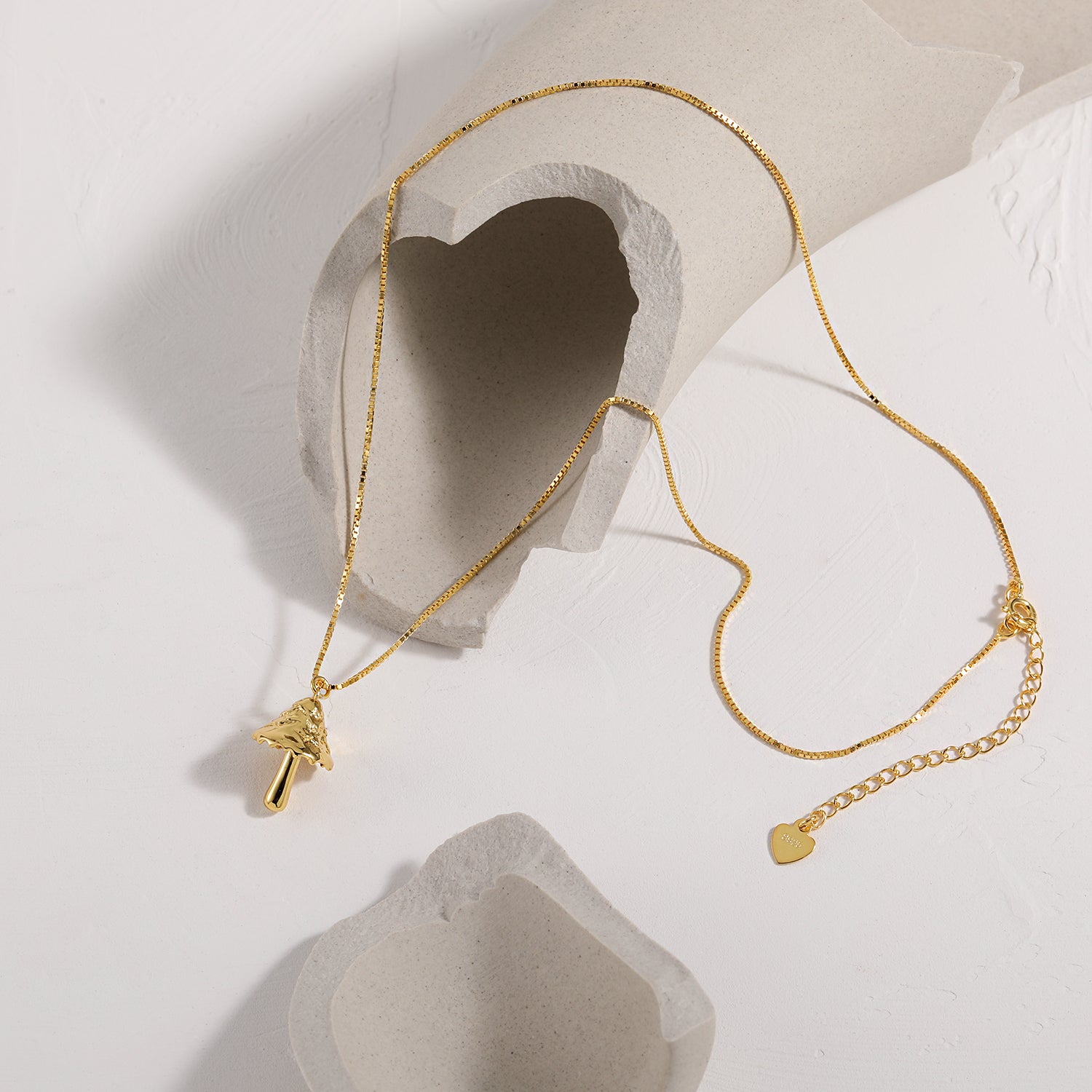 Women Daily Fashion Jewelry Holiday 925 Sterling Silver Holiday Irregular Mushroom Necklace