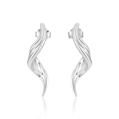 Fashion Irregular Flowing Water 925 Sterling Silver Dangling Earrings