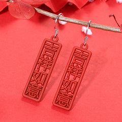 New Red Chinese 925 Sterling Silver DIY Earring Charm