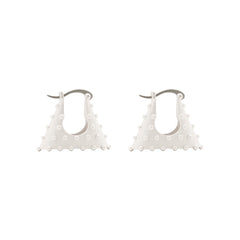 Fashion Rivet Women Bag 925 Sterling Silver Hoop Earrings