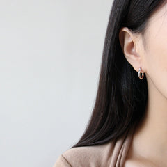 simple and personalized geometric hollow circular rings S925 pure silver earrings