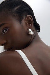 Fine Jewelry Women Crescent Moon Classic Minimalist Chunky S999 Steling Silver Electroforming Gold Plated Statement Earrings