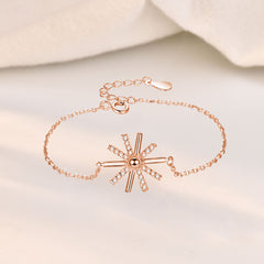 Beautiful CZ Snowflake 925 Sterling Silver Bracelet